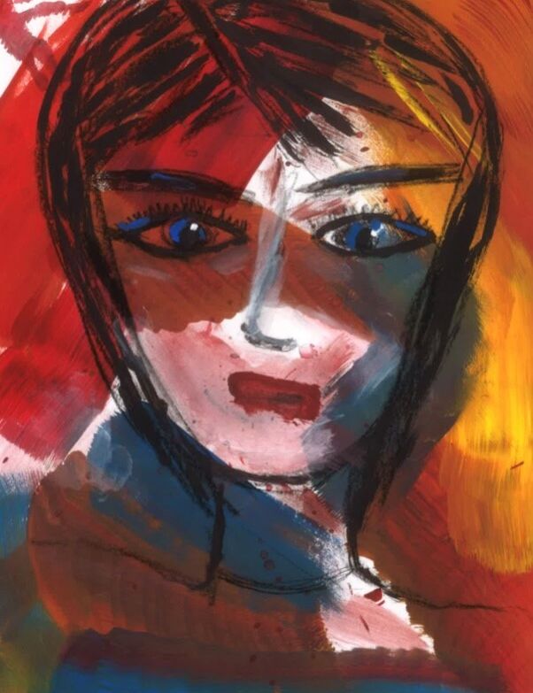 Angelique, original artwork, acryl op papier 210x297mm